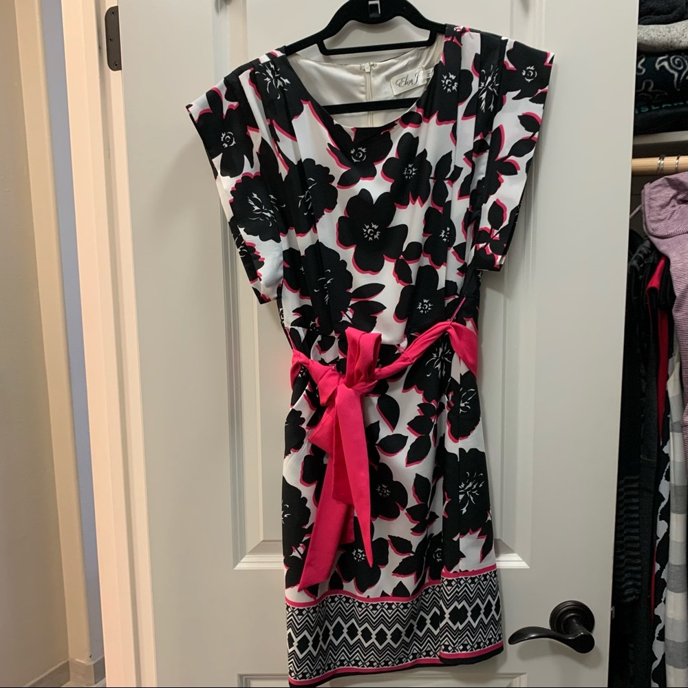 Eliza J Flower Print Cap Sleeve Sheath Dress